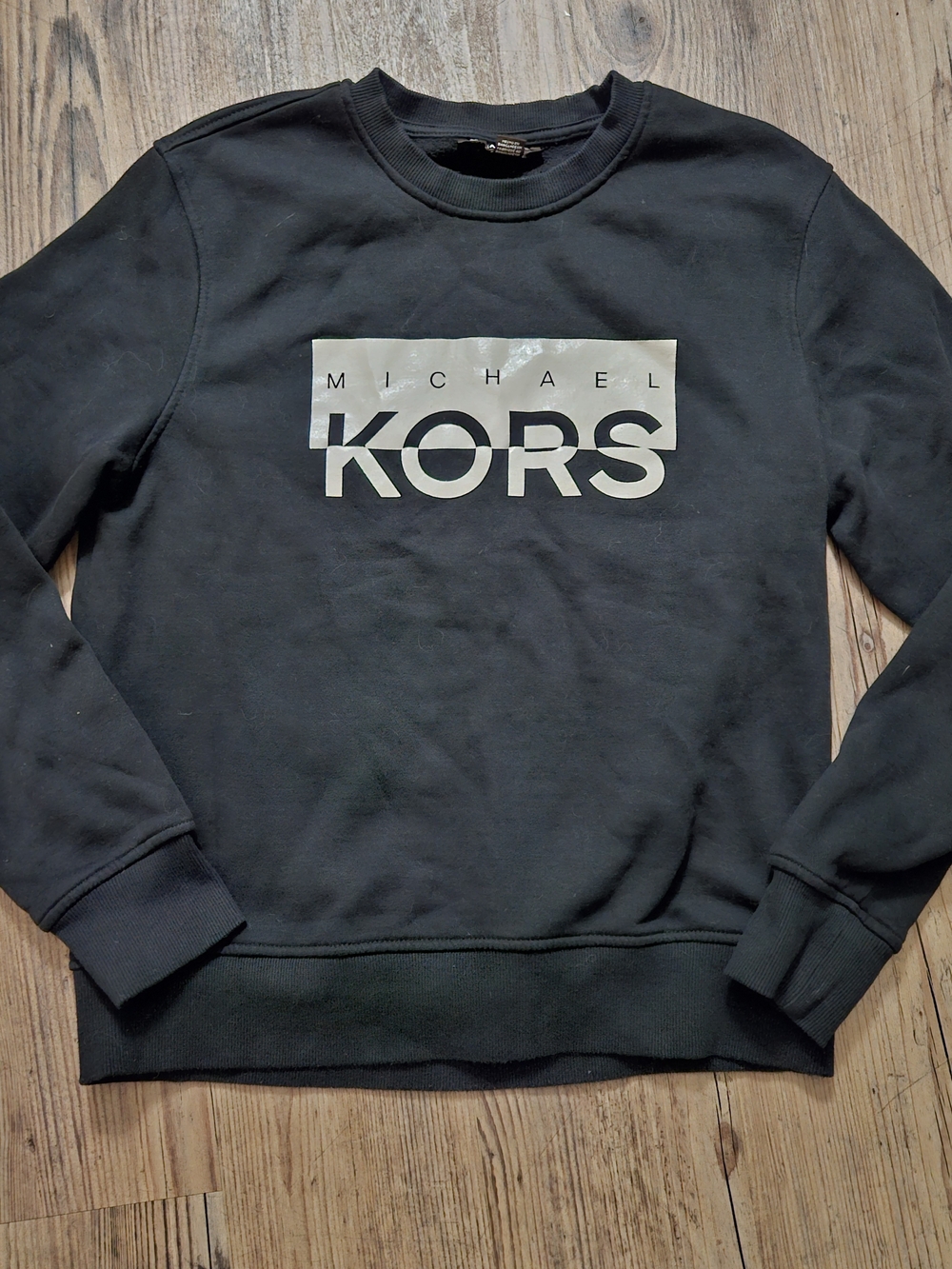 Michael Kors Black Crewneck with Block Logo Size Small